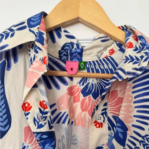 Farm Rio Patterned Button-Up Shirt - Picture 2 of 3